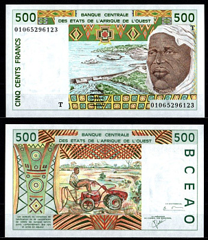 Того 500 франков 2001 Pick 810 Tl 7215-8-3-1 бумага UNC (пресс) 7215-10-1-2
