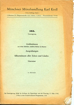 Аукционный каталог Muncher Munzhandlung Karl Kreß 1966 № 135, античное золото, серебряные монеты мира      00-01-30-03