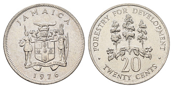 Ямайка 20 центов 1976 ФАО - FORESTRY FOR DEVELOPMENT KM 69 медно-никель UNC 4657-1124