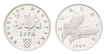 Хорватия 1 липа 1993 нечетный год KM 3 алюминий 4659-655