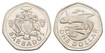 Барбадос 1 доллар 1998 KM 14.2 медно-никель 4646-233