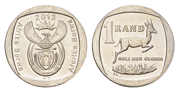 ЮАР 1 ранд 2013 KM 504 медь плакированная никелем UNC 4627-562