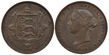 Джерси 1/26 шиллинга 1866 Виктория (1837-1901) KM 4 бронза 650-431