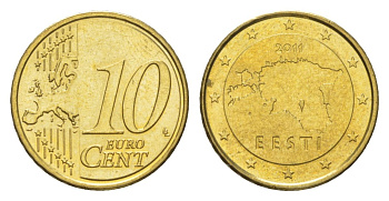 Эстония 10 евроцентов 2011 KM 64 нордик UNC 4627-1144