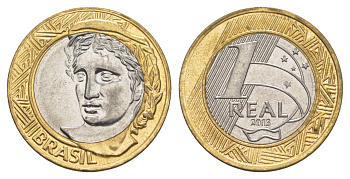 Бразилия 1 реал 2013 KM 652a биметалл UNC 4646-144