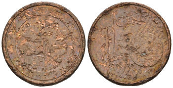 ФРГ 1 евроцент  2002 F KM 207 сталь плакированная медью 4609-331