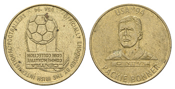 Ирландия медаль из серии игроки сборной Ирландии на чемпионате Мира 1994 в США - Паки Боннер 1994 диаметр 26,5 мм, вес 9,2 гр никель латунь 4128-734