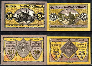 Ульм ( Вюртемберг) набор из 2 нотгельдов 1918 2193-38-1-2