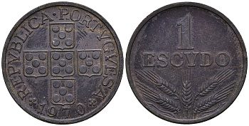 Португалия 1 эскудо 1970 KM 597 бронза 4148-426