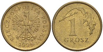 ПОЛЬША 1 ГРОШ 1995 MW KM 276 латунь 4528-859