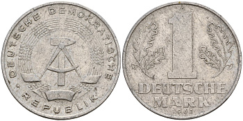 ГДР 1 марка 1962 A KM 13 алюминий 181-332