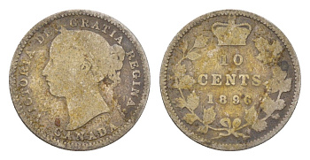 Канада 10 центов 1896 Виктория (1837-1901) KM 3 серебро 4623-853