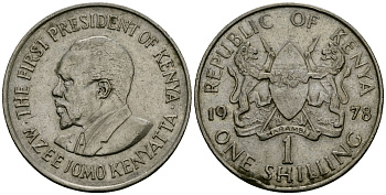 Кения 1 шиллинг 1978 Джомо Кениата KM 14 медно-никель 4120-943
