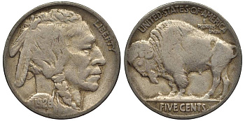 США 5 ЦЕНТОВ 1926 ИНДЕЕЦ, БИЗОН KM 134 медно-никель 27-627