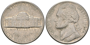 США 5 центов 1994 P, Томас Джефферсон KM A192 медно-никель aUNC 216-511