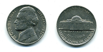 США 5 ЦЕНТОВ 1981 ДЖЕФФЕРСОН KM А192 медно-никель 46-2064