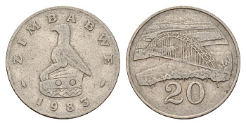 Зимбабве 20 центов 1983 KM 4 медно-никель 210-1231