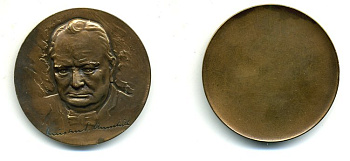 США медаль ND Уинстон Черчилль, 45,0 мм, 54,5 гр  бронза    1079-3-12