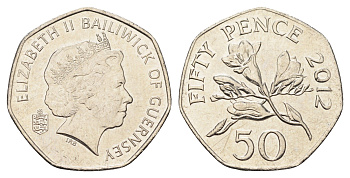 Гернси 50 пенсов 2012 KM 156 медно-никель UNC 4660-852