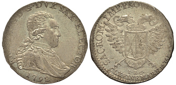 Саксония 1/12 талера (2 грошена) 1792 Фридрих Август III (1763-1806), из коллекции Gerhart Rother KM 1031, Merseb. 2017 серебро aUNC 413-6335
