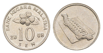 Малайзия 10 сен 2008 KM 51 медно-никель UNC 4632-151