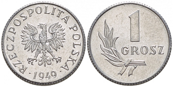 ПОЛЬША 1 ГРОШ 1949 KM 39 алюминий UNC 4528-852