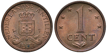 Нидерландские Антилы 1 цент 1973 Юлиана (1948-1980) KM 8 бронза UNC 4118-441