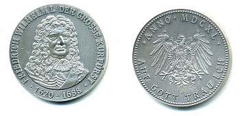 ГЕРМАНИЯ МЕДАЛЬ ФРИДРИХ ВИЛЬГЕЛЬМ I 1620-1688 1522-1214