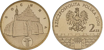Польша 2 злотых 2006 MW, серия польские города, Бохня (BOCHNIA) KM 543, Parchimowicz 987 латунь UNC 603-812
