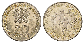 Польша 20 злотых 1979 Международный год детей KM 99 медно-никель 4683-811