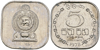 Шри-Ланка 5 центов 1978 KM 139a алюминий 4136-663