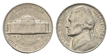 США 5 центов 1964 Джефферсон KM A192 медно-никель 4674-532