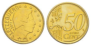 Люксембург 50 евроцентов 2011 KM 91 нордик UNC 217-737