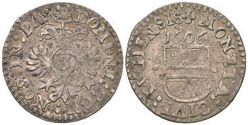 Швейцария, Цуг 3 крейцера 1606  HMZ 2-1099k серебро    633-211