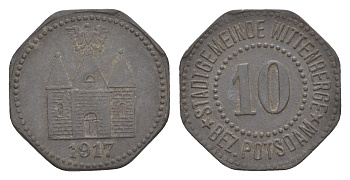 Виттенберге 10 пфеннигов 1917 Funck 606.2, Men18 34522.2 цинк 4532-833