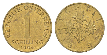 Австрия 1 шиллинг 1994 KM 2886 алюминиевая бронза UNC 4563-146