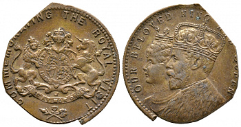 АНГЛИЯ МЕДАЛЬ ND КОРОЛЕВСКИЙ ВИЗИТ желтый металл 4390-434