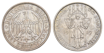 Германия 3 рейхсмарки 1929 1000 лет Мейсену KM 65 серебро 1525-1034