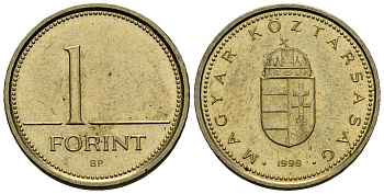 Венгрия 1 форинт 1998 KM 692 латунь 4136-112
