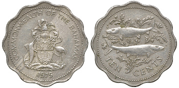 Багамские острова 10 центов 1975 KM 61 медно-никель 00-00