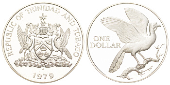 Тринидад и Тобаго 1 доллар 1979 тираж 3.270 экземпляров KM 34 медно-никель PROOF 3711-321