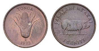 Тонга 1 сенити 1975 ФАО KM 42 бронза UNC 4160-816