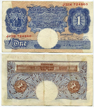 Англия 1 фунт ND (1940-1948) подпись Peppiatt Pick 367 а бумага 451-125-1