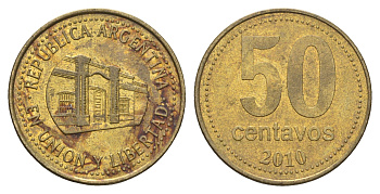 Аргентина 50 сентаво 2010 KM 111 алюминиевая бронза 4663-834