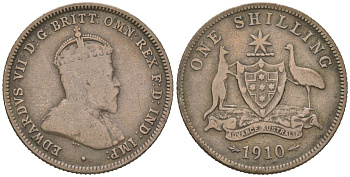 Австралия 1 шиллинг 1910 Эдуард VII (1901-1910) KM 20 серебро 71-1115