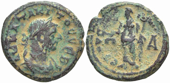 Римская Империя, Провинция Египет тетрадрахма 275 - 276 Тацит / Дикайосина, божество Справедливости, Александрия Good Very fine Dattari 5515 бронза 1073-17-37