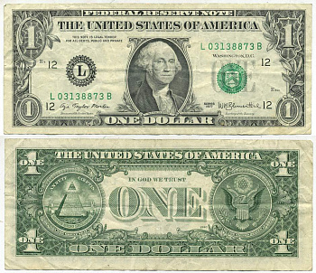 США 1 ДОЛЛАР 1977 СЕРИЯ L Pick 462а бумага 7547-19-1