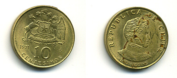 ЧИЛИ 10 СЕНТАВОС 1971 35-725