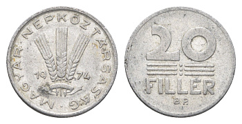 Венгрия 20 филлеров 1974 BP KM 573 алюминий 4665-1118