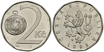 Чехия 2 кроны 1993 KM 9 сталь плакированная никелем 4167-937